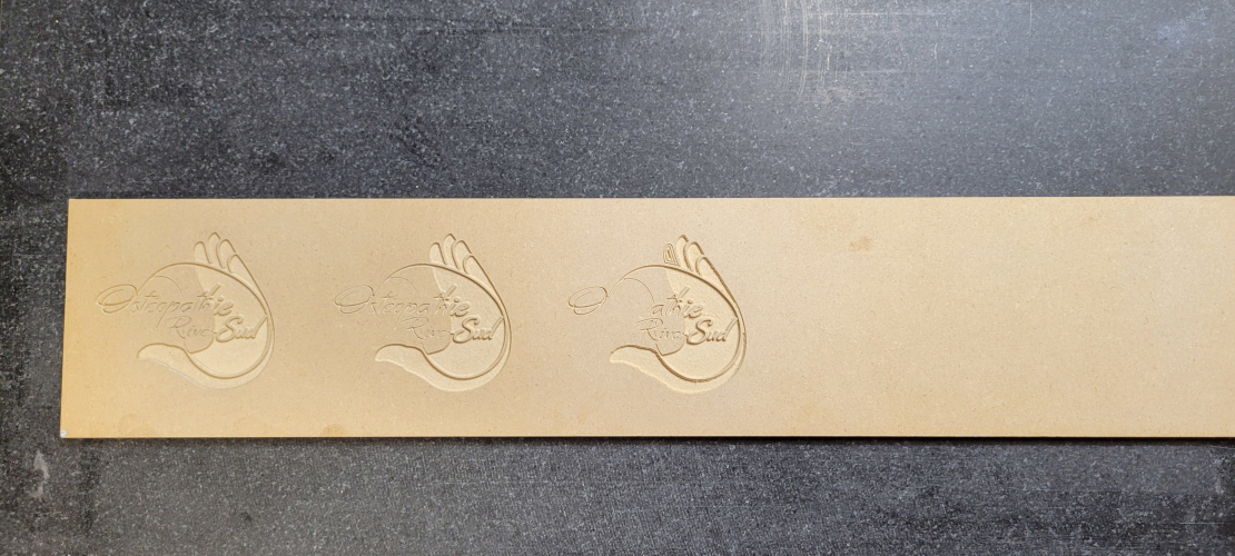 Fisrt test production for coasters on mdf