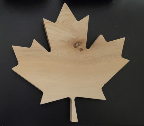 Maple leaf with maple wood